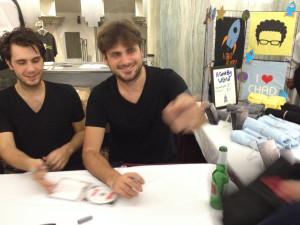 Left to Right: Dusan Kranjc, drummer for the 2Cellos, and Stjepan Hauser, one of the 2Cellos 