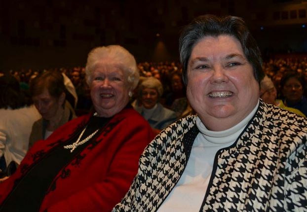 Sister Patricia McCarron seated with her mother at the celebration of her 25th Jubilee