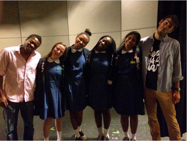 Iggy and Esteban from COMETRY with Katherine Battaglia 17, Marcell Guerra 17, Ella Ogundare 16, and Brianna Abraham 16