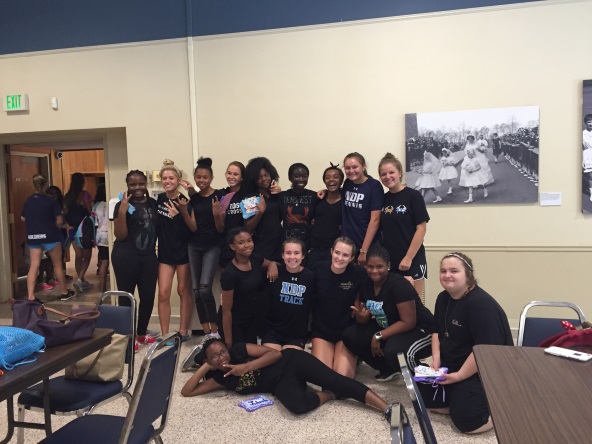 8th grade campers and counselors at Sister's Academy Sports Camp