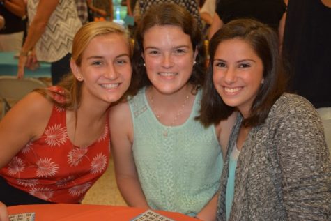 Seniors Maeve Sheehey, Gillian Kramer, and Eleni Chakales enjoy their special night.