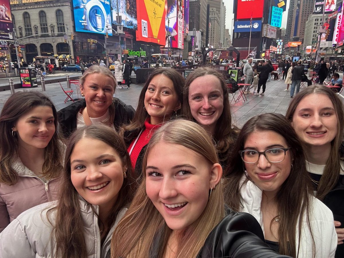 My friends and I spending time in Times Square of New York City