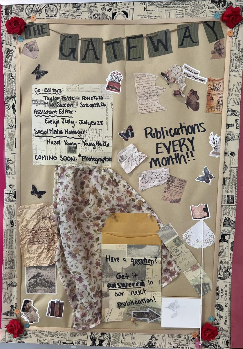 The new Gateway bulletin board in the hallway next to the ML gym!